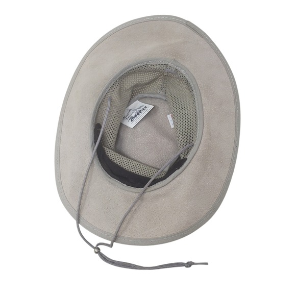 Monterey Bay Breeze Gray Suede Mesh Outback Hat USA Waterproof Leather Sz Small - Picture 6 of 11